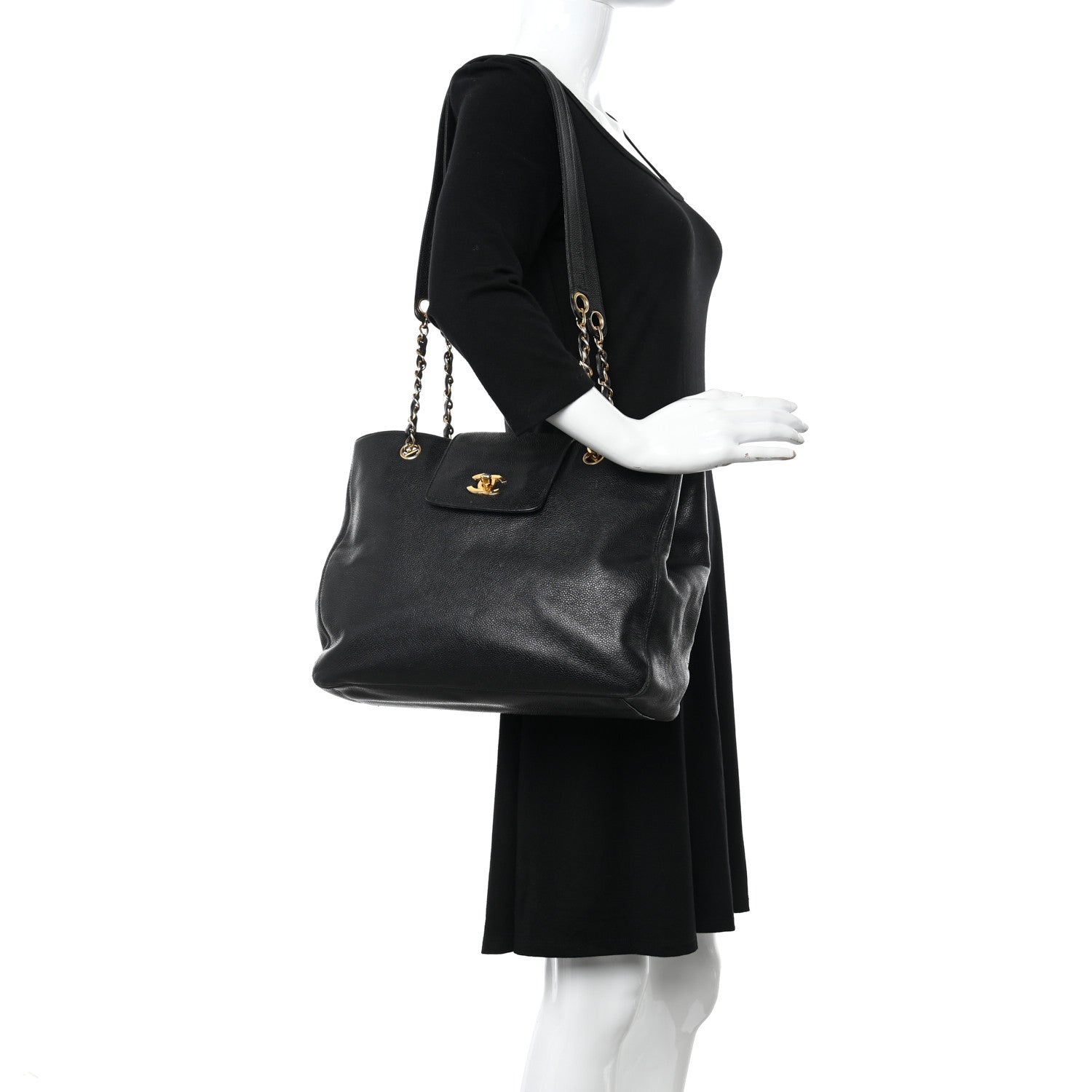 Chanel Caviar Shoulder Bag Black 2 of 14