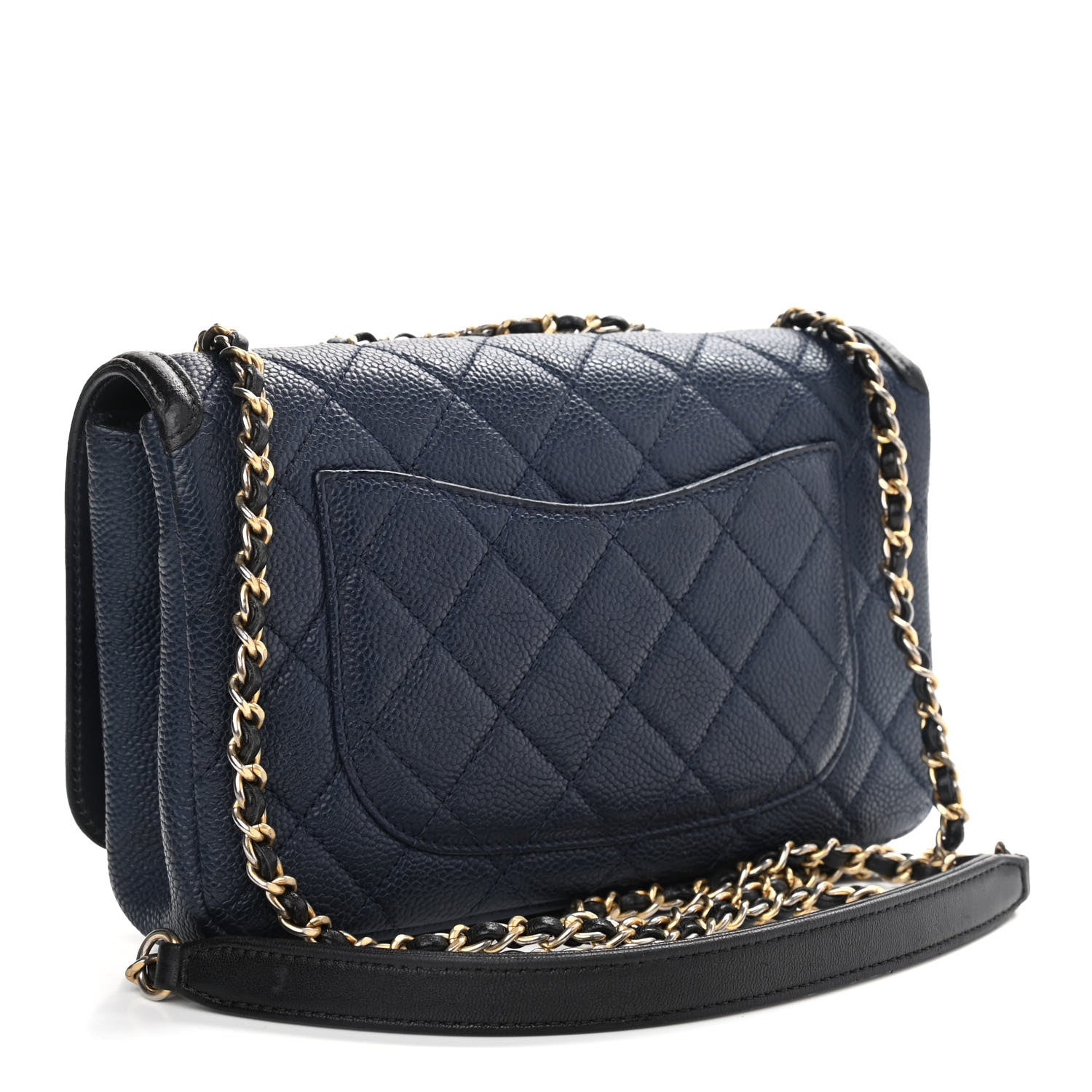 Chanel Caviar Quilted Small CC Filigree Flap Navy Black 3 of 11