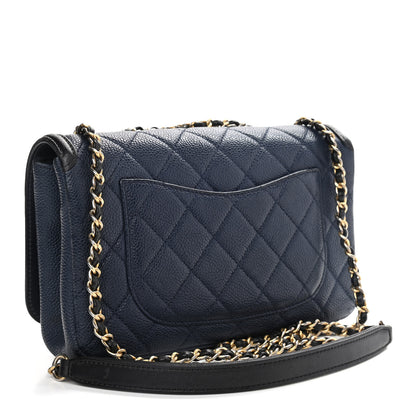 Chanel Caviar Quilted Small CC Filigree Flap Navy Black 3 of 11