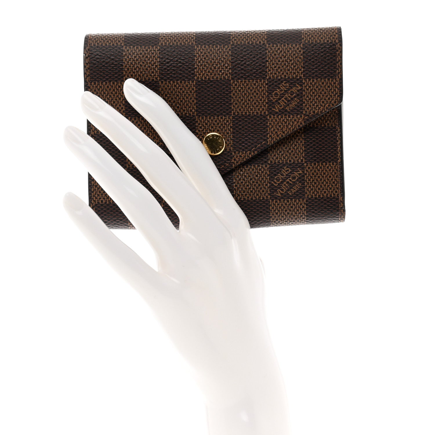Louis Vuitton Damier Ebene Victorine Wallet Rose Ballerine 2 of 7