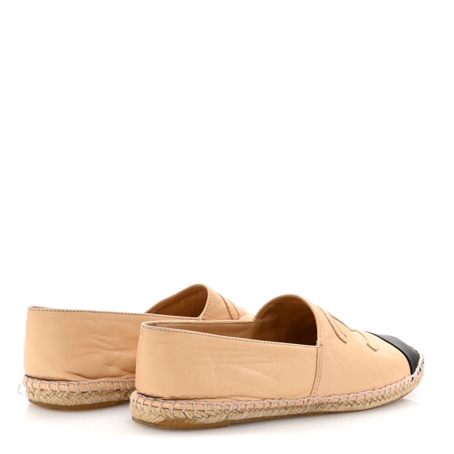 Lambskin CC Espadrilles 37 Beige Black