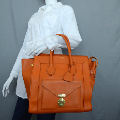 Celine Smooth Calfskin Mini Envelope Luggage Orange 2 of 12