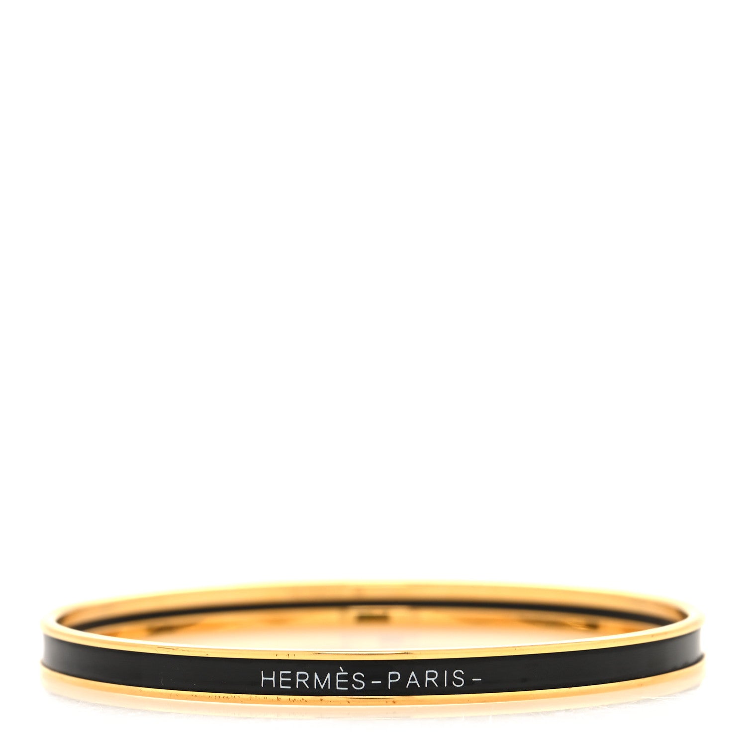 Hermes Enamel Printed Extra Narrow Printed Bracelet Black 1 of 5