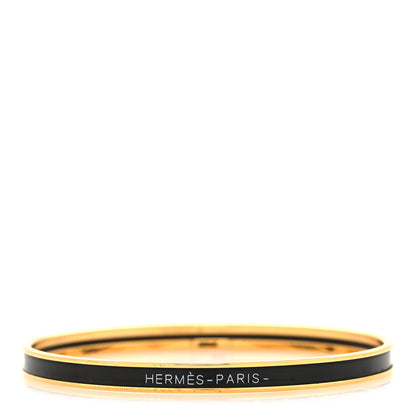 Hermes Enamel Printed Extra Narrow Printed Bracelet Black 1 of 5