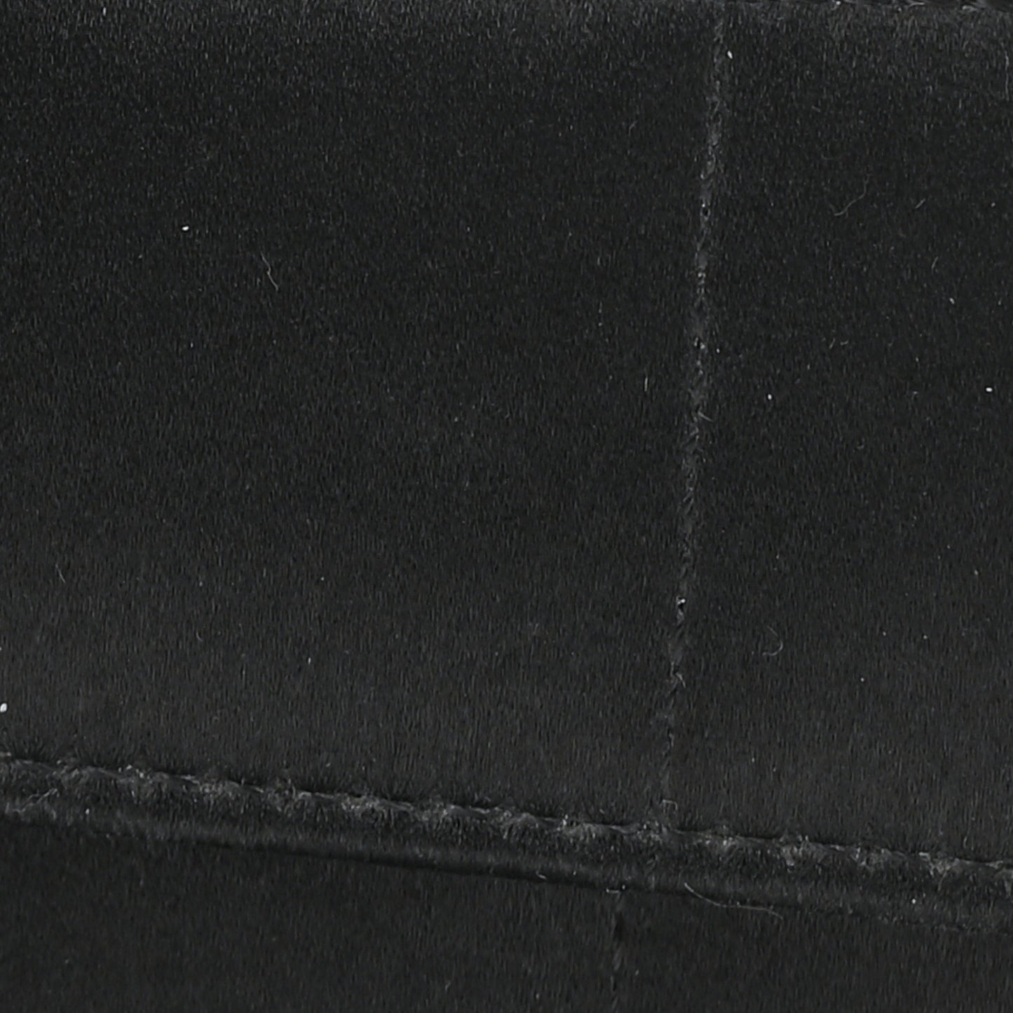 Satin Chocolate Bar Quilted Camellia Rectangular Mini Flap Black