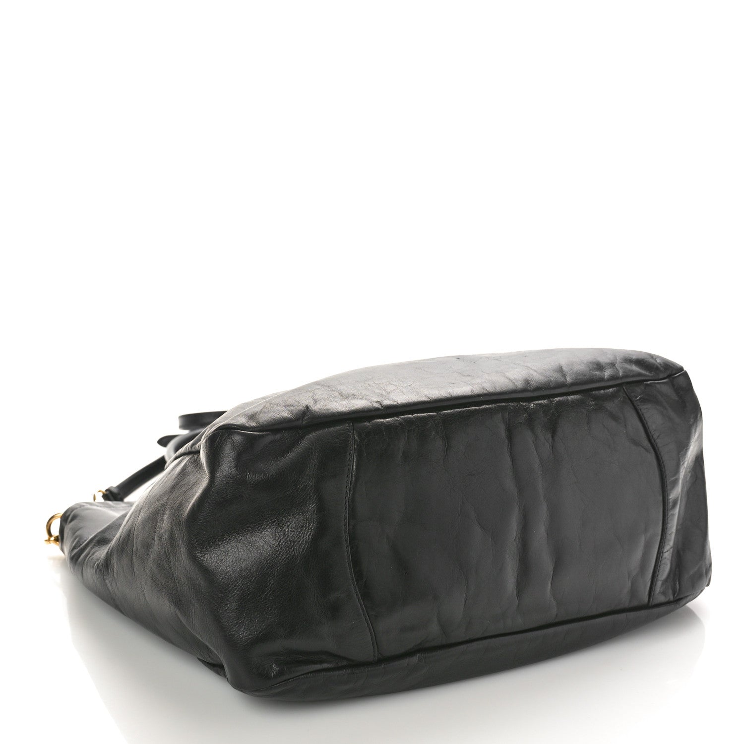 Prada Soft Calf Shopping Tote Black 4 of 9