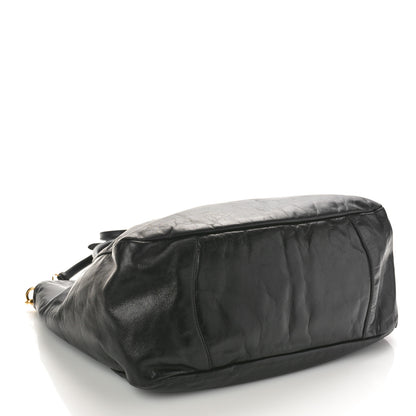 Prada Soft Calf Shopping Tote Black 4 of 9