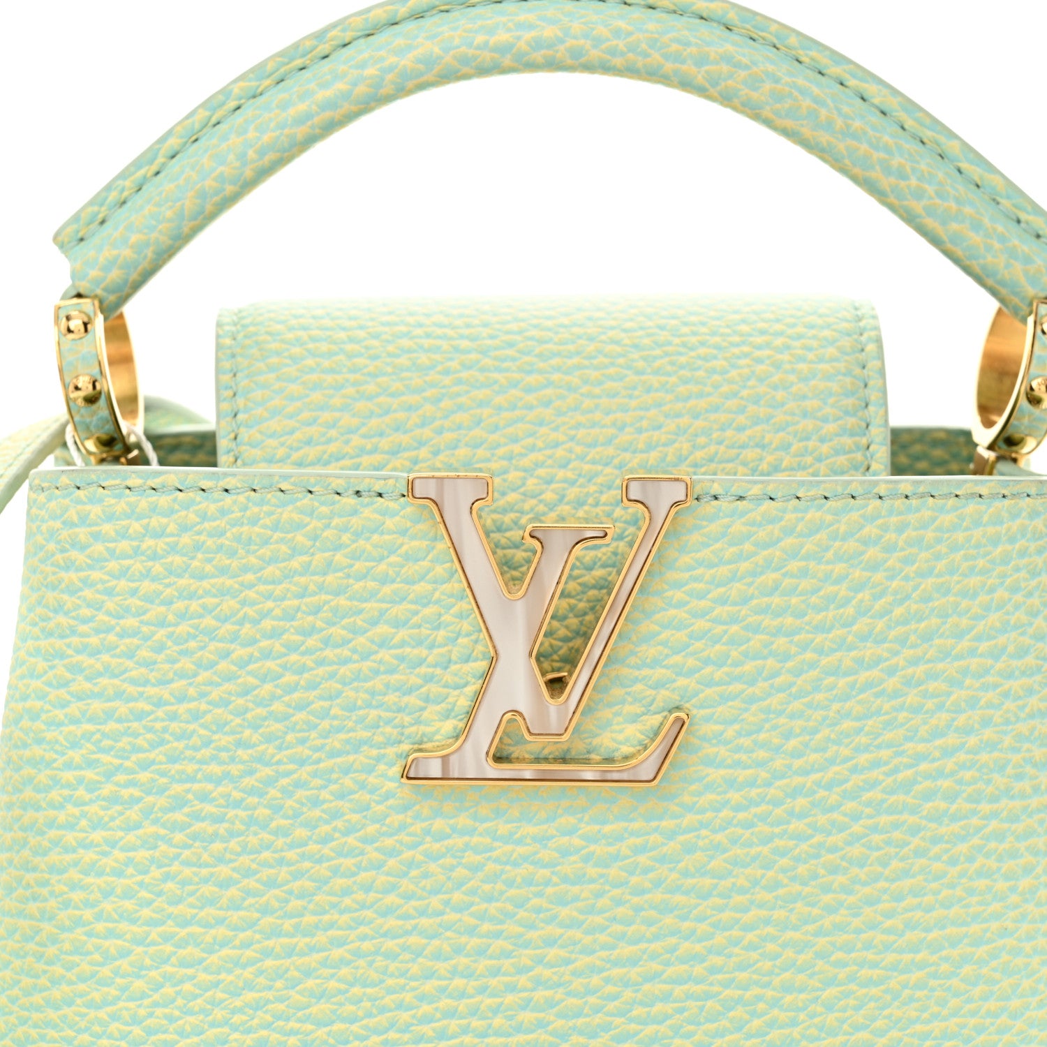 Louis Vuitton Taurillon Summer Stardust Mini Capucines  Vert D'eau 8 of 12