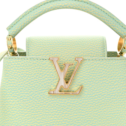 Louis Vuitton Taurillon Summer Stardust Mini Capucines  Vert D'eau 8 of 12