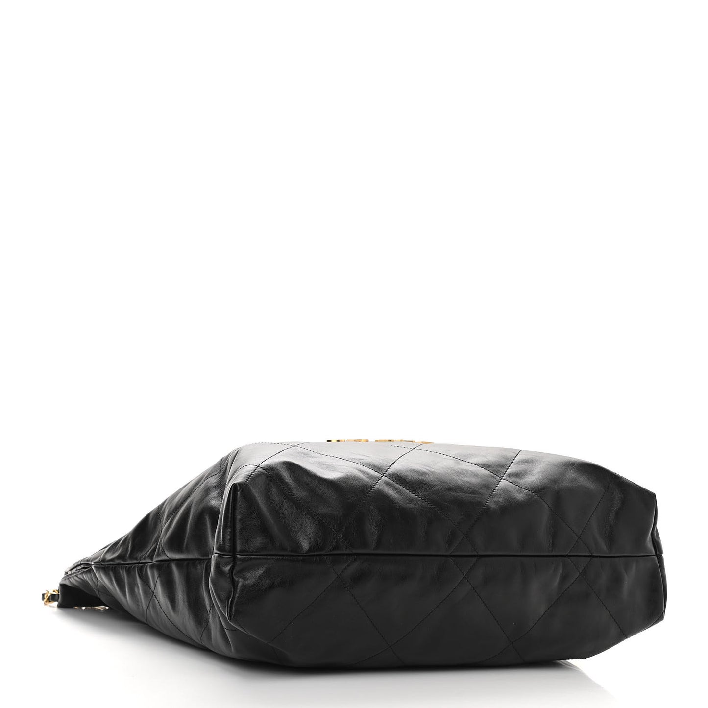 Shiny Calfskin Quilted Large Chanel 22 Black