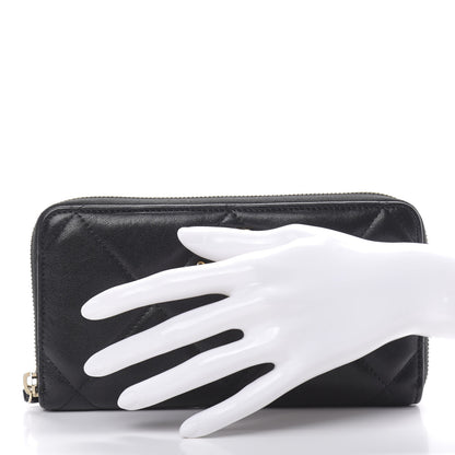 Chanel Lambskin Quilted 19 Zipped Wallet Black 2 of 9