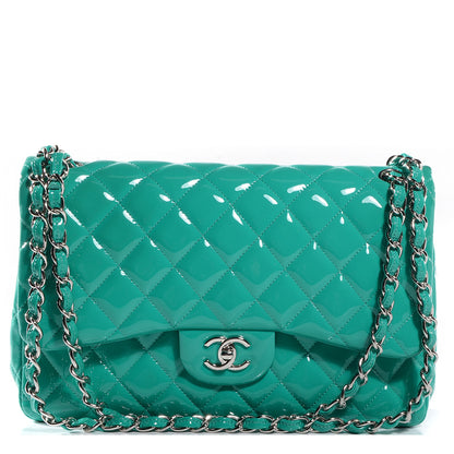 Chanel Patent Jumbo Double Flap Green 1 of 8