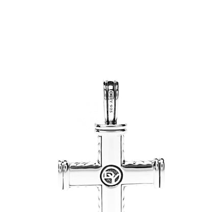 David Yurman Sterling Silver Mens Chevron Cross Pendant 4 of 4