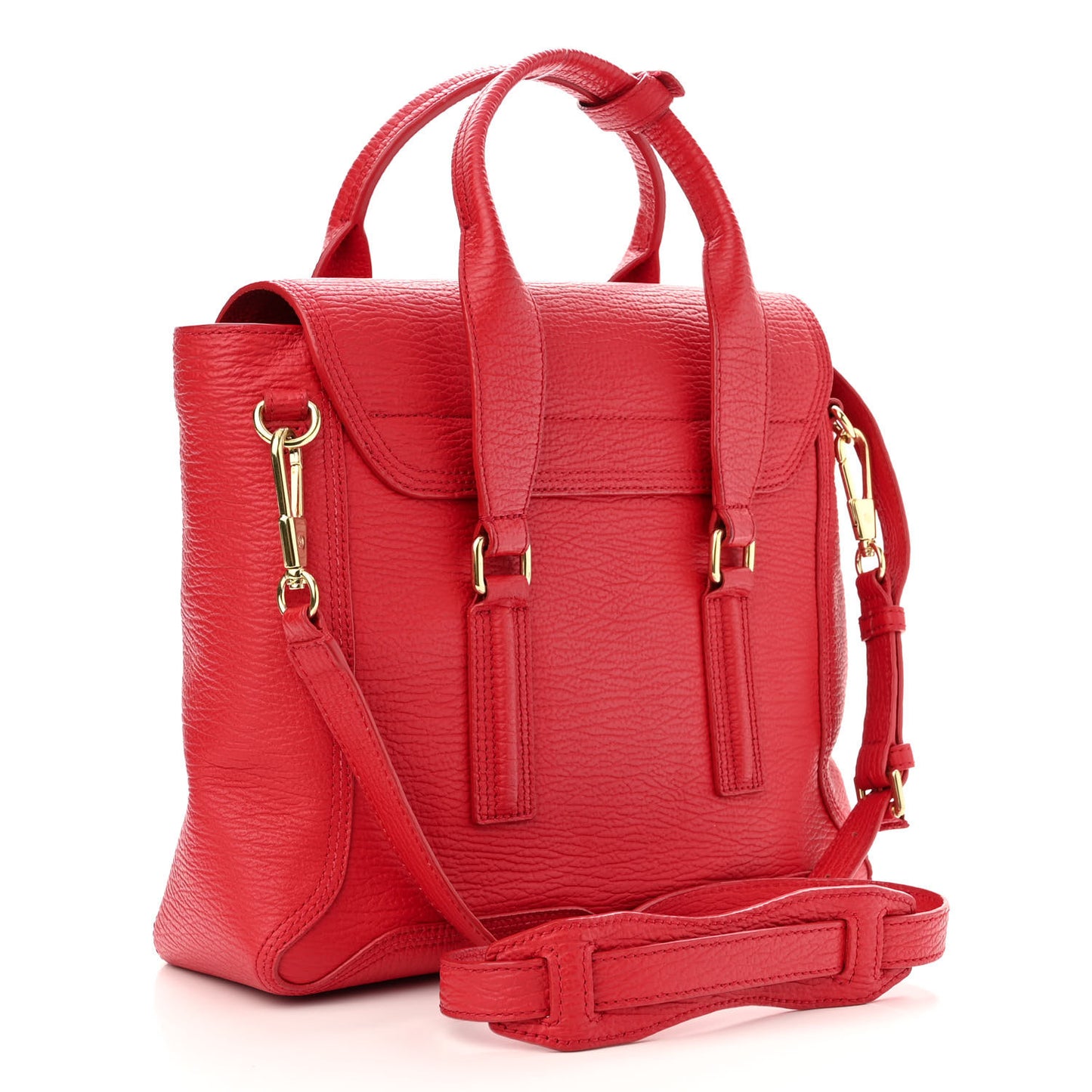 Textured Calfskin Medium Pashli Satchel Red