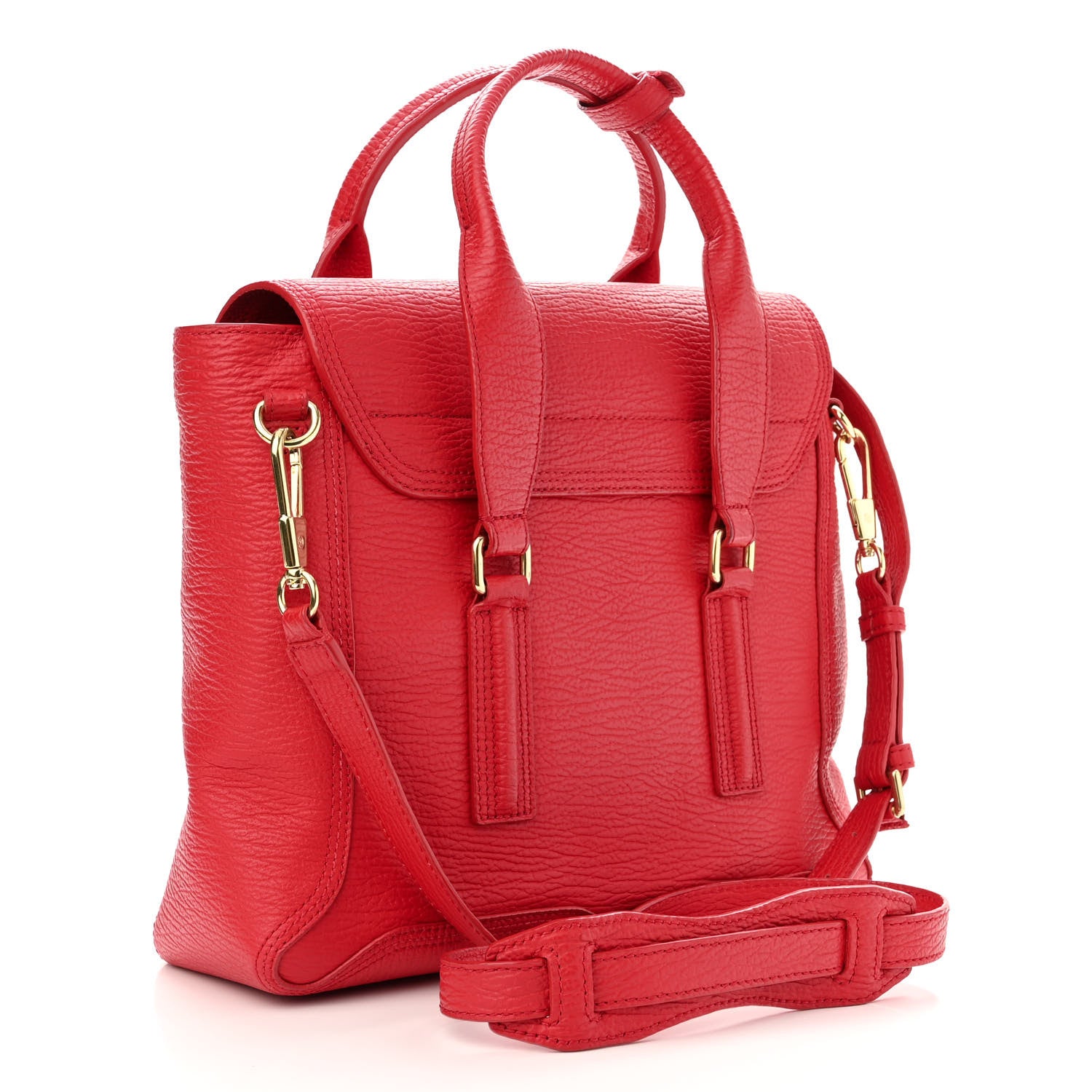 3.1 Phillip Lim Textured Calfskin Medium Pashli Satchel Red 2 of 15