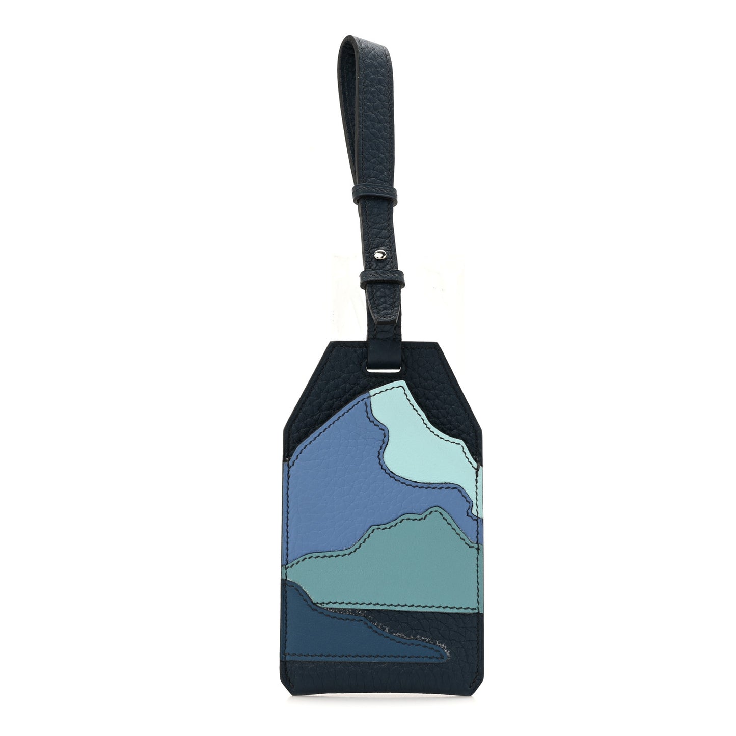 Togo Swift Taurillon Clemence Endless Road Luggage Tag Bleu De Prusse