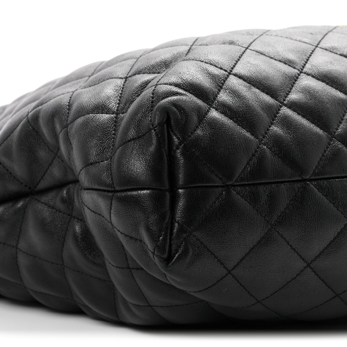 Lambskin Quilted Maxi Icare Shopping Tote Black
