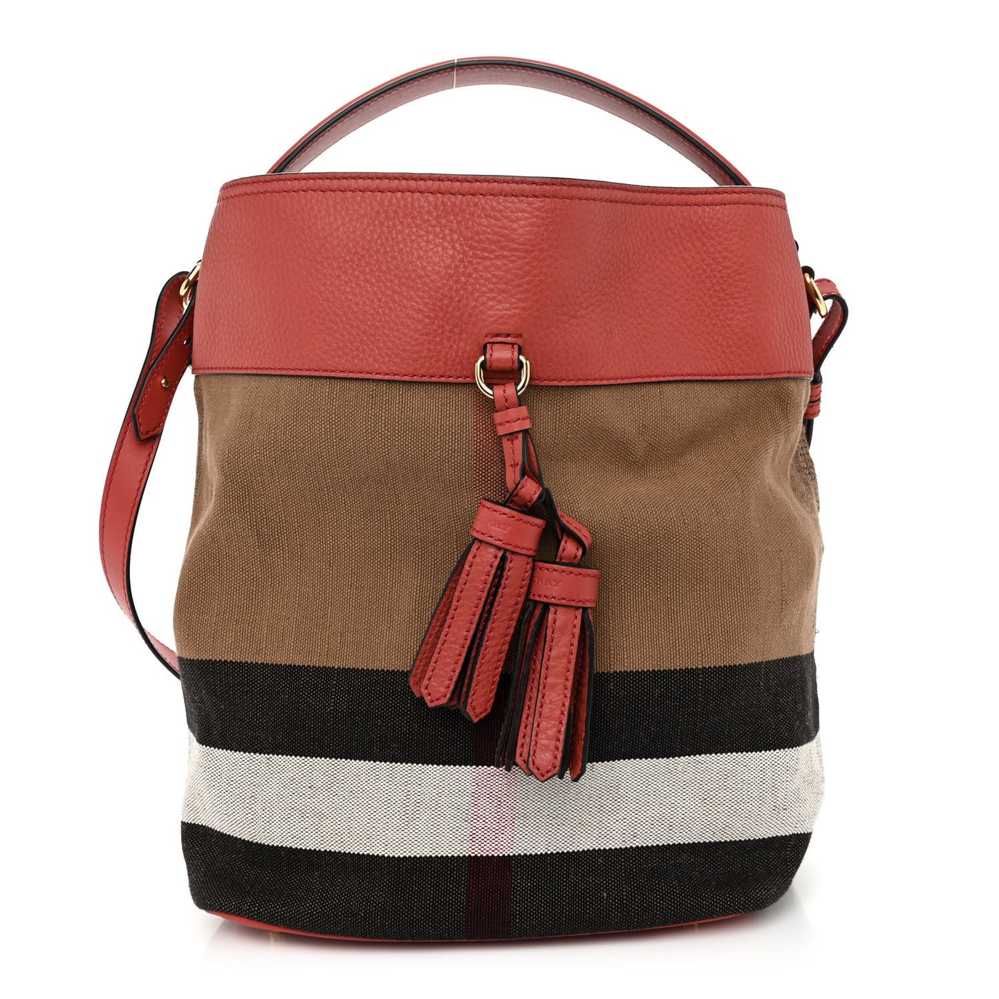 Grainy Calfskin Canvas Mega Check Medium Ashby Tassel Hobo Pink Azalea