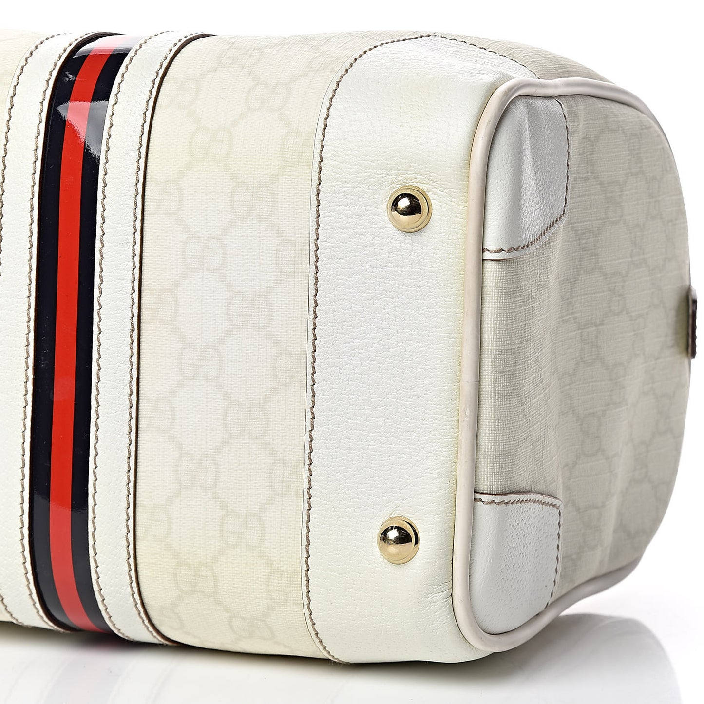 GG Plus Monogram Web Large Carry On Duffle Bag White