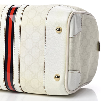 Gucci GG Plus Monogram Web Large Carry On Duffle Bag White 10 of 11