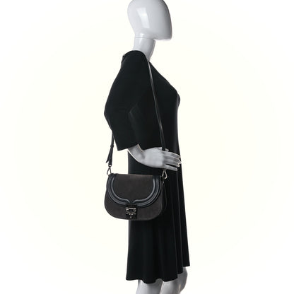 MCM Suede Calfskin Trisha Small Shoulder Bag Black 2 of 16