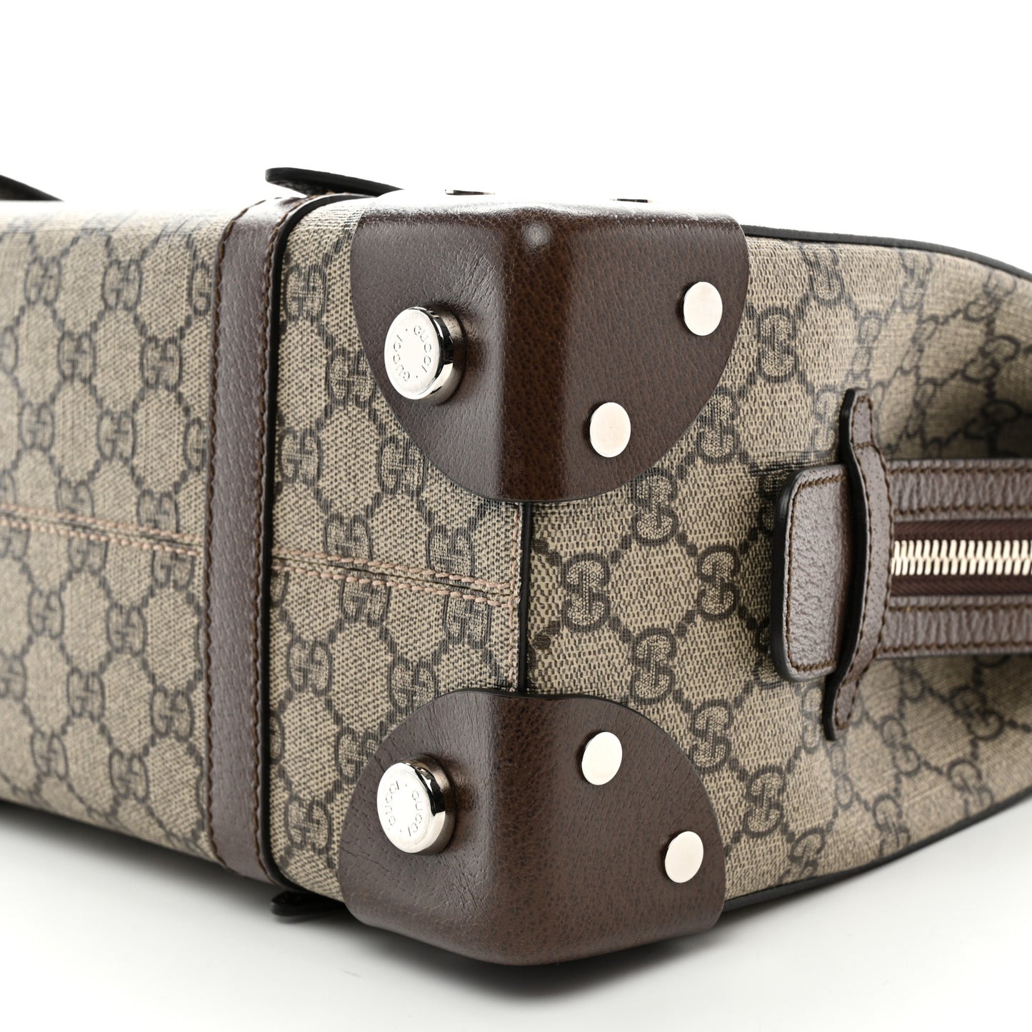 GG Supreme Monogram Textured Dollar Calfskin Small Detail Tote Beige Ebony New Acero