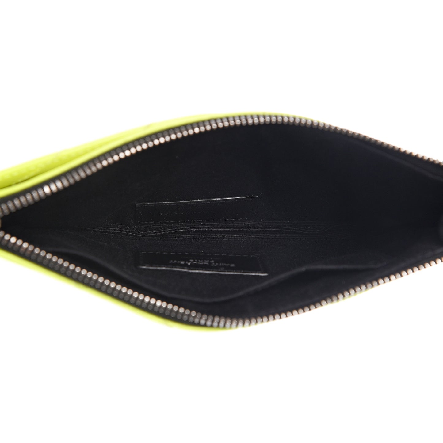 Patent Grain De Poudre Matelasse Chevron Monogram Bill Pouch Neon Yellow