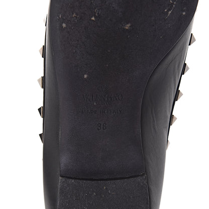 Valentino Garavani Calfskin Rockstud Ballerina Flats 38 Black 8 of 13