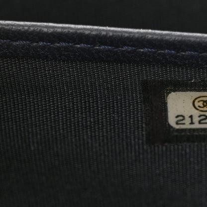 Chanel Lambskin Quilted Large Boy Gusset Flap Wallet Navy 8 of 11