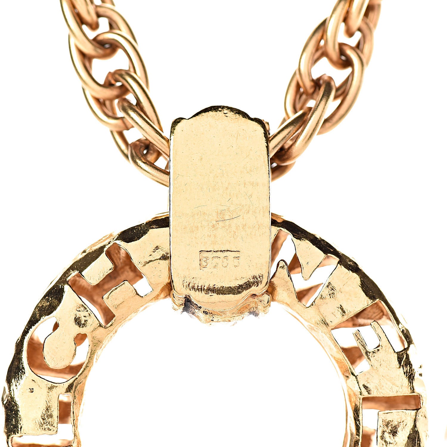 Chanel Metal Circle Chain Pendant Long Necklace Gold 7 of 7