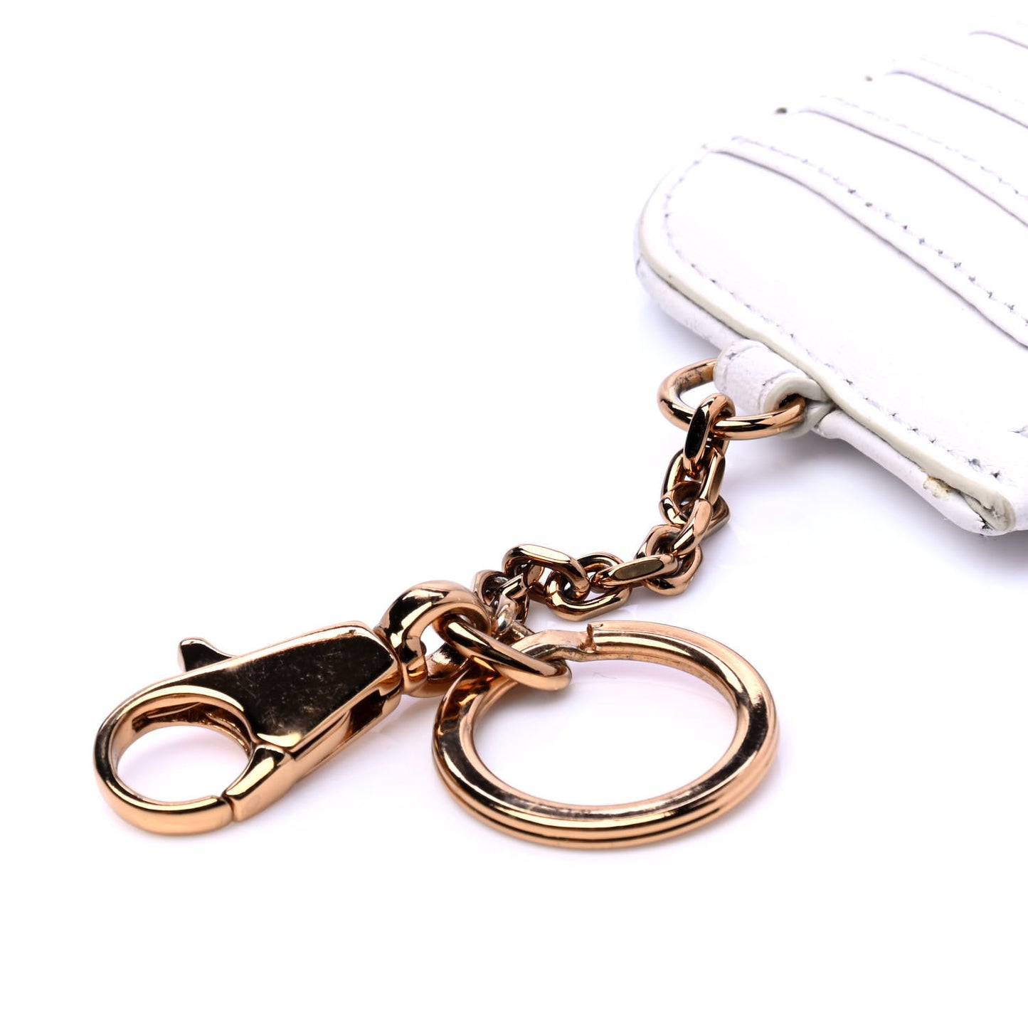 Nappa Quilted Tribute Key Pouch White