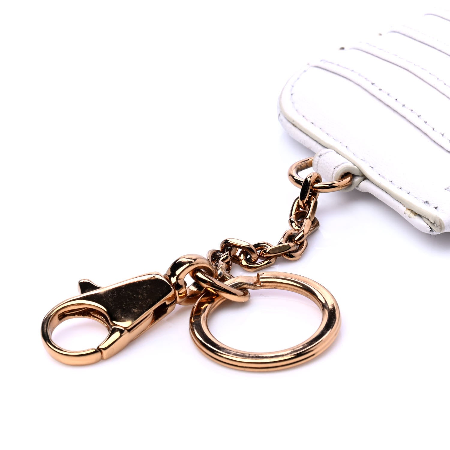 Versace Nappa Quilted Tribute Key Pouch White 5 of 5