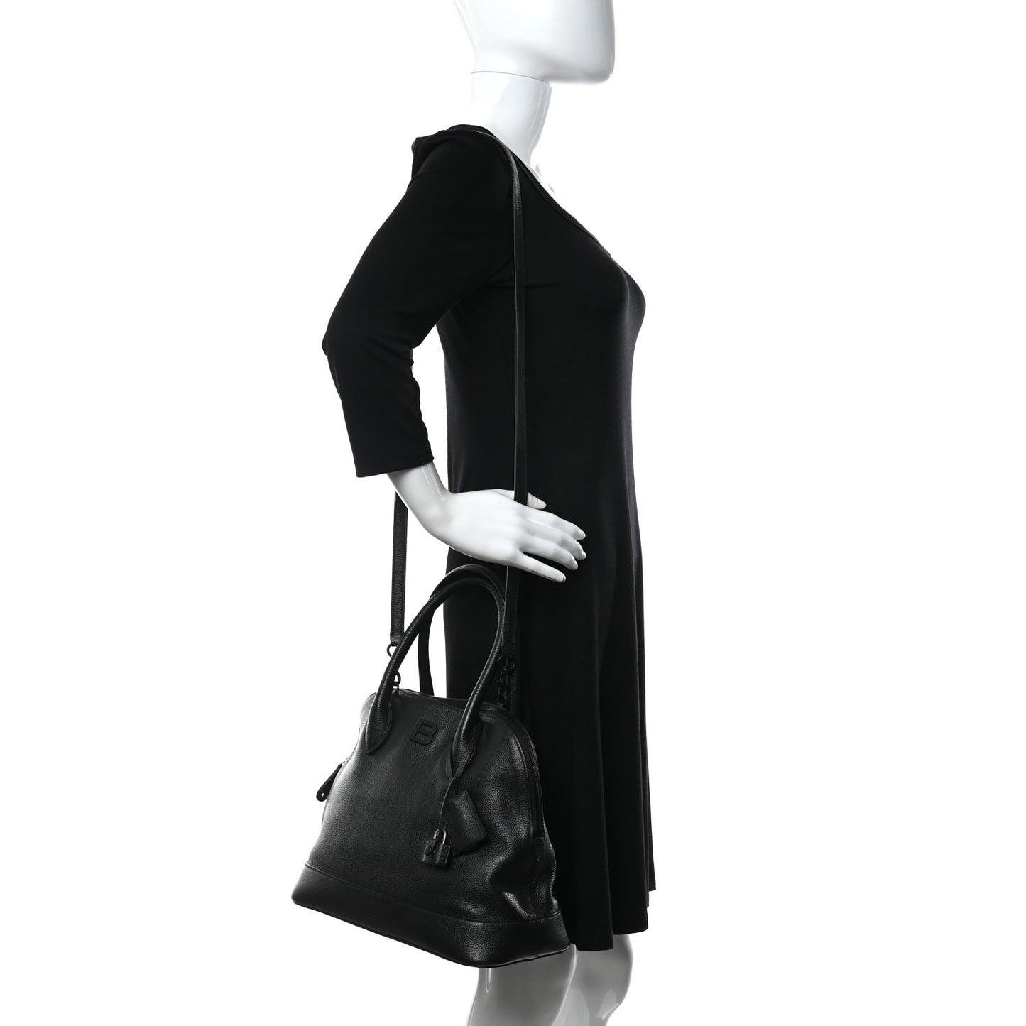 Supple Calfskin Ville Top Handle Bag Black