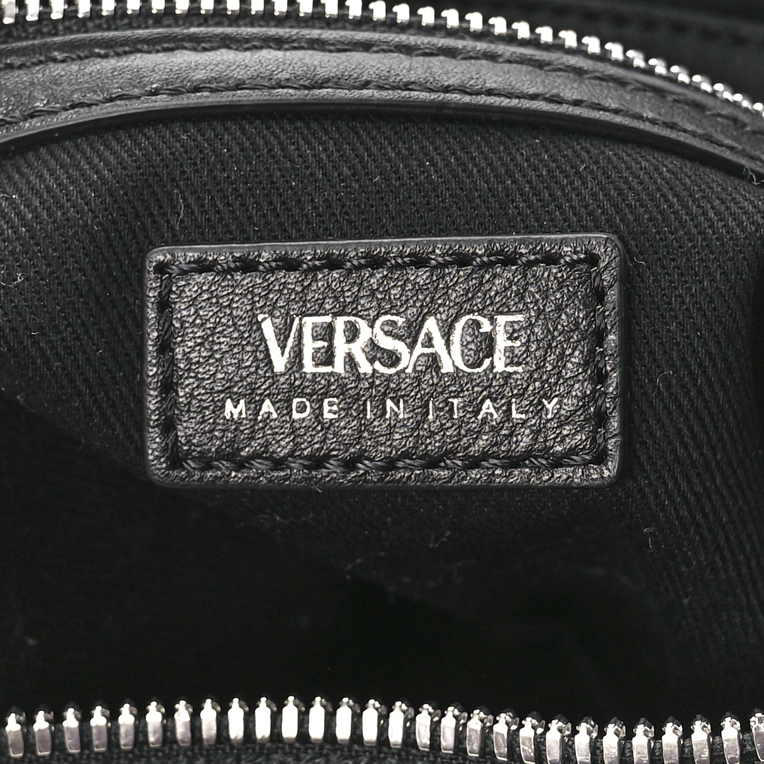 Versace Calfskin Small Repeat Zip Hobo Black 6 of 13