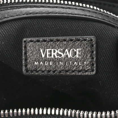 Versace Calfskin Small Repeat Zip Hobo Black 6 of 13