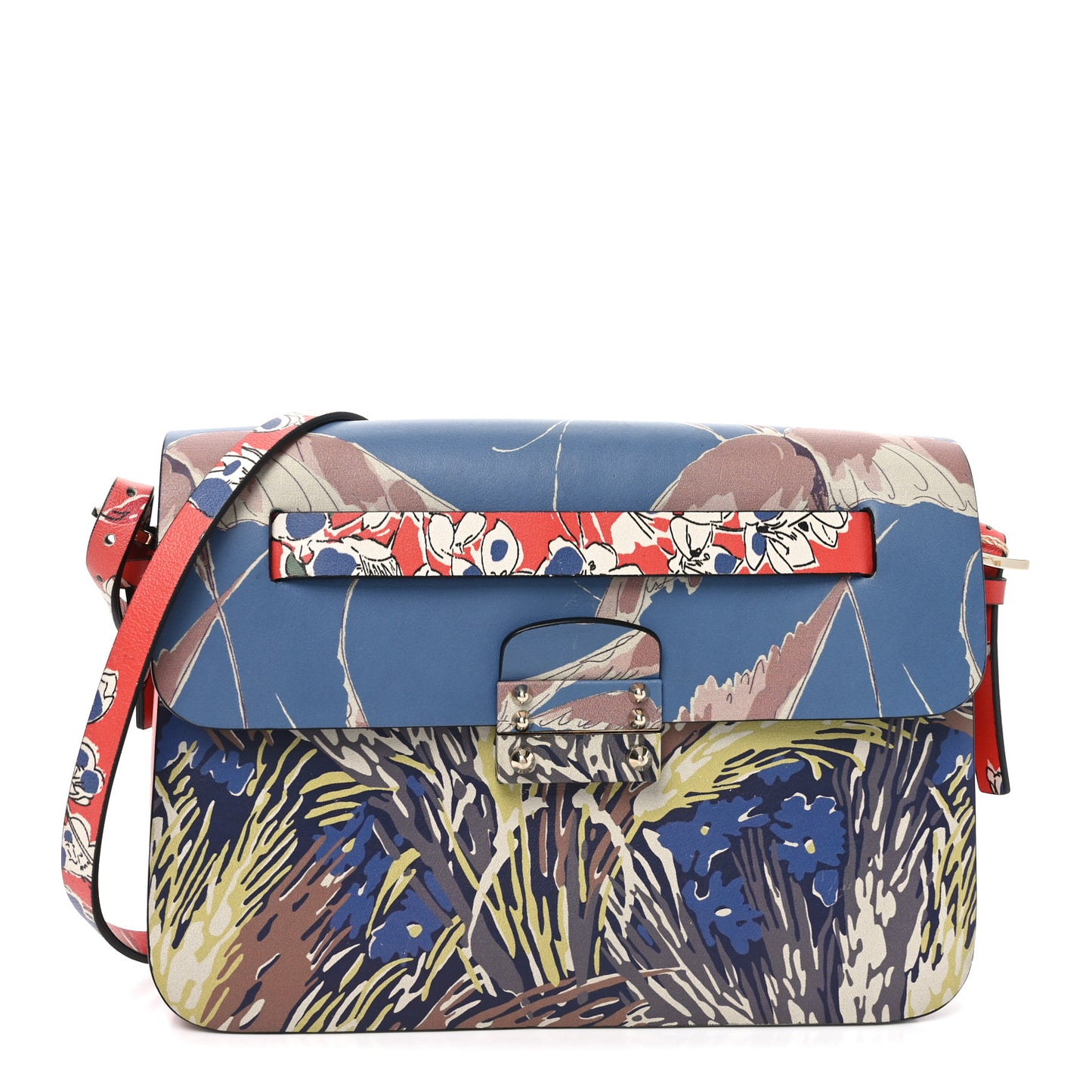 Calfskin Garden Couture Printed Mime Crossbody Multicolor