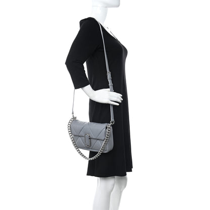 Marc Jacobs Goatskin Quilted J The Puffy Diamond Shoulder Bag Wolf Grey 2 of 10