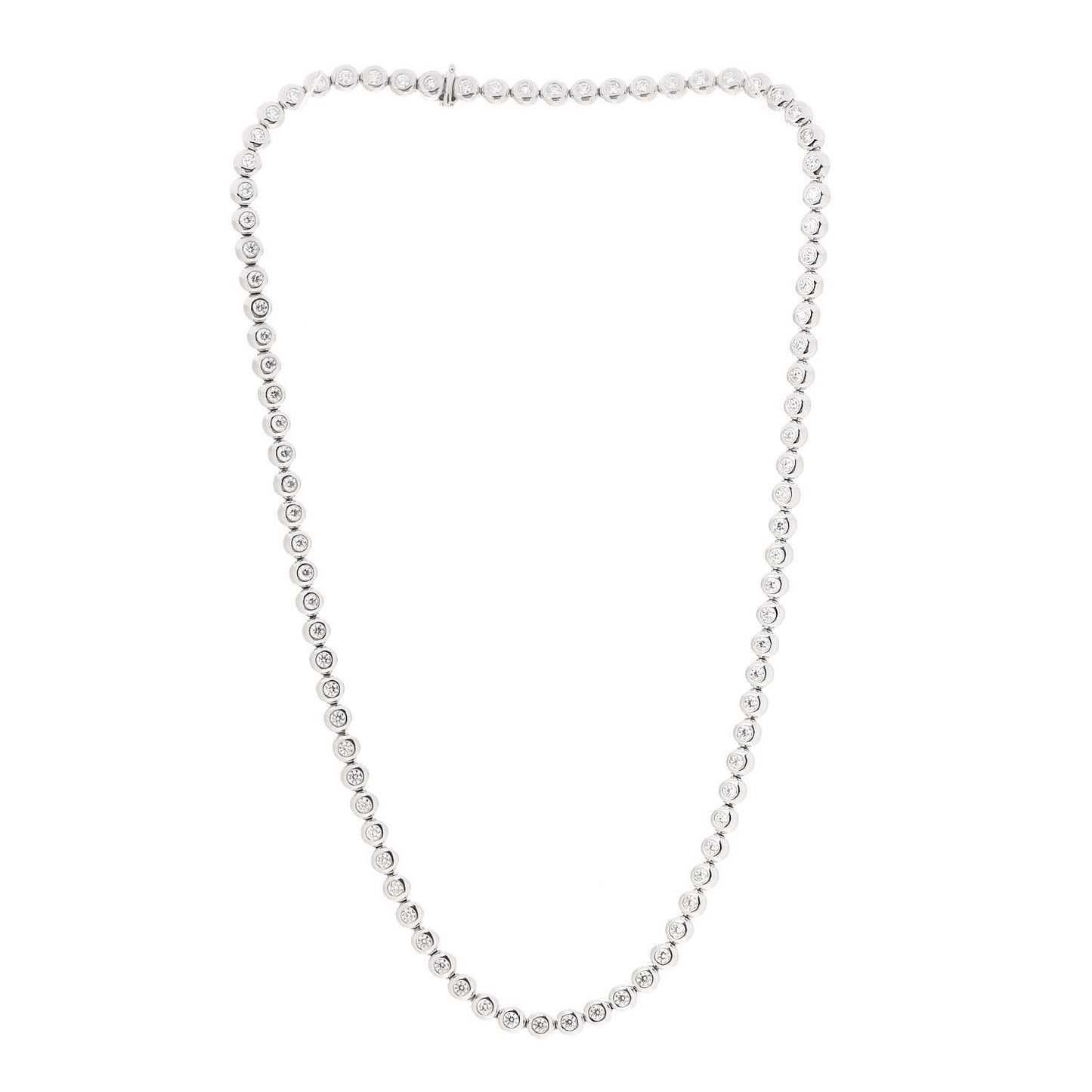 Platinum Diamond Elsa Peretti Bezel Set Tennis Necklace