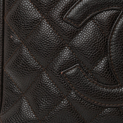 Chanel Caviar Quilted Petit Shopping Tote PST Dark Brown 14 of 16