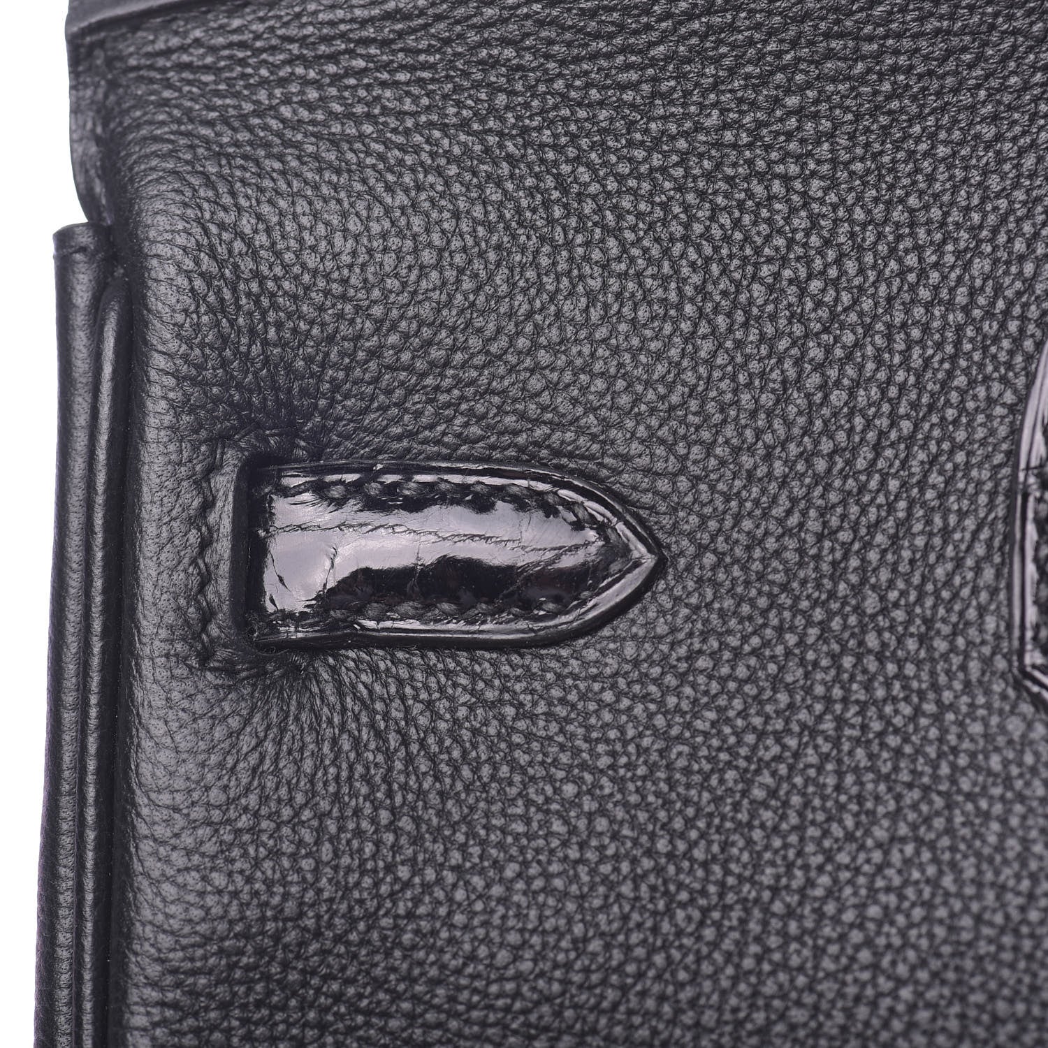 Hermes Taurillon Novillo Shiny Niloticus Crocodile Birkin Touch 25 Black 21 of 42
