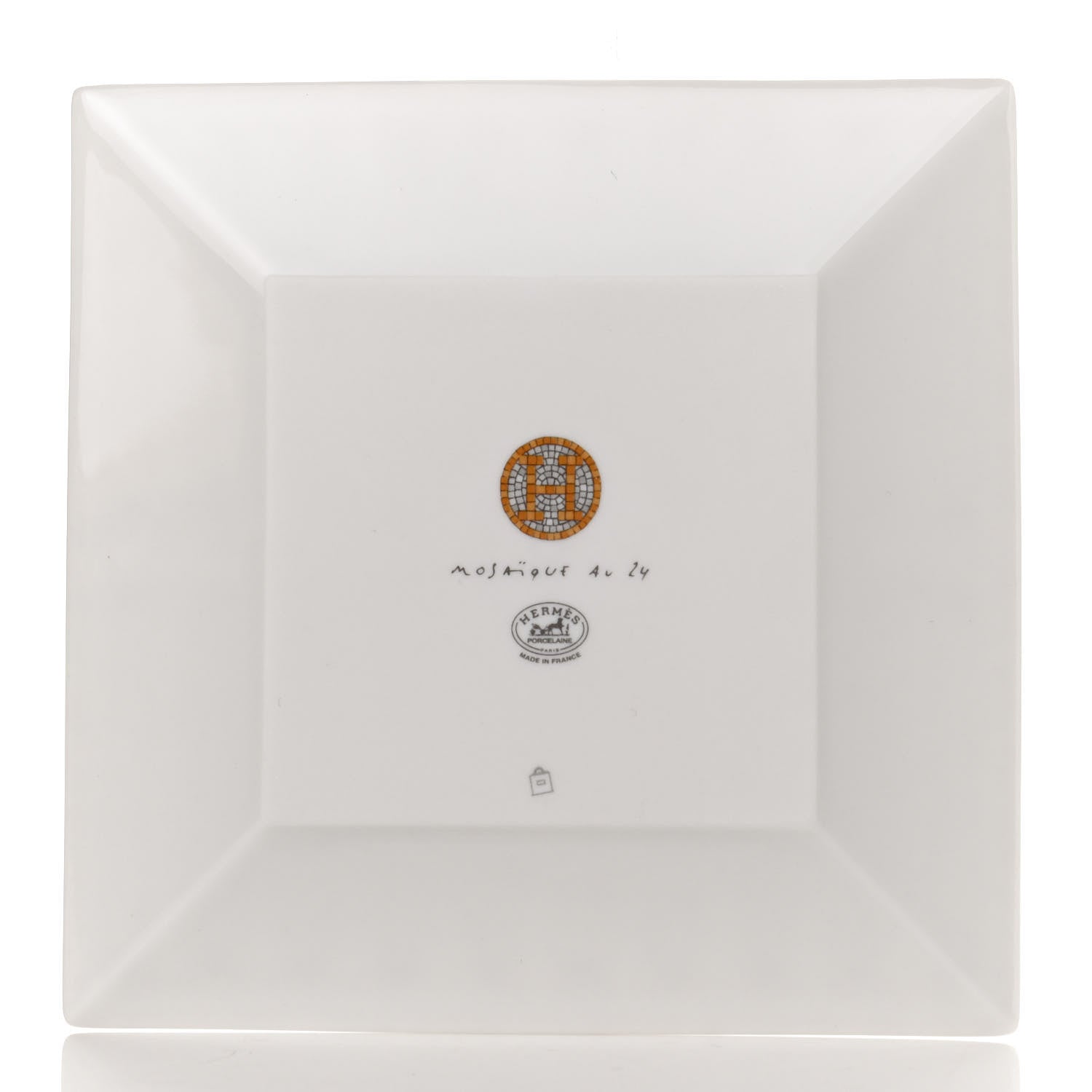 Hermes Porcelain Mosaique au 24 Square Plate N°2 Gold 3 of 6