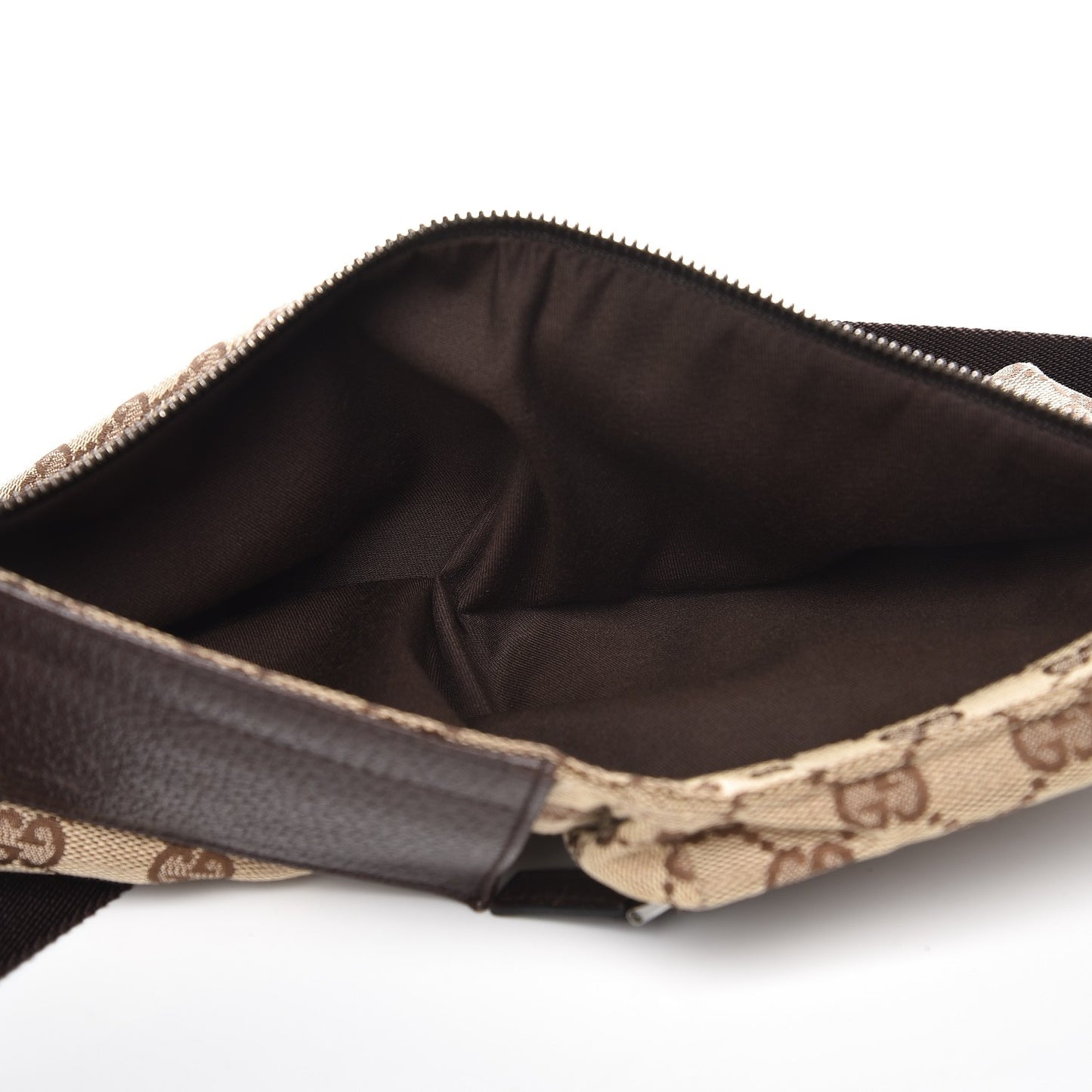 GG Monogram Double Pocket Belt Bag Dark Brown