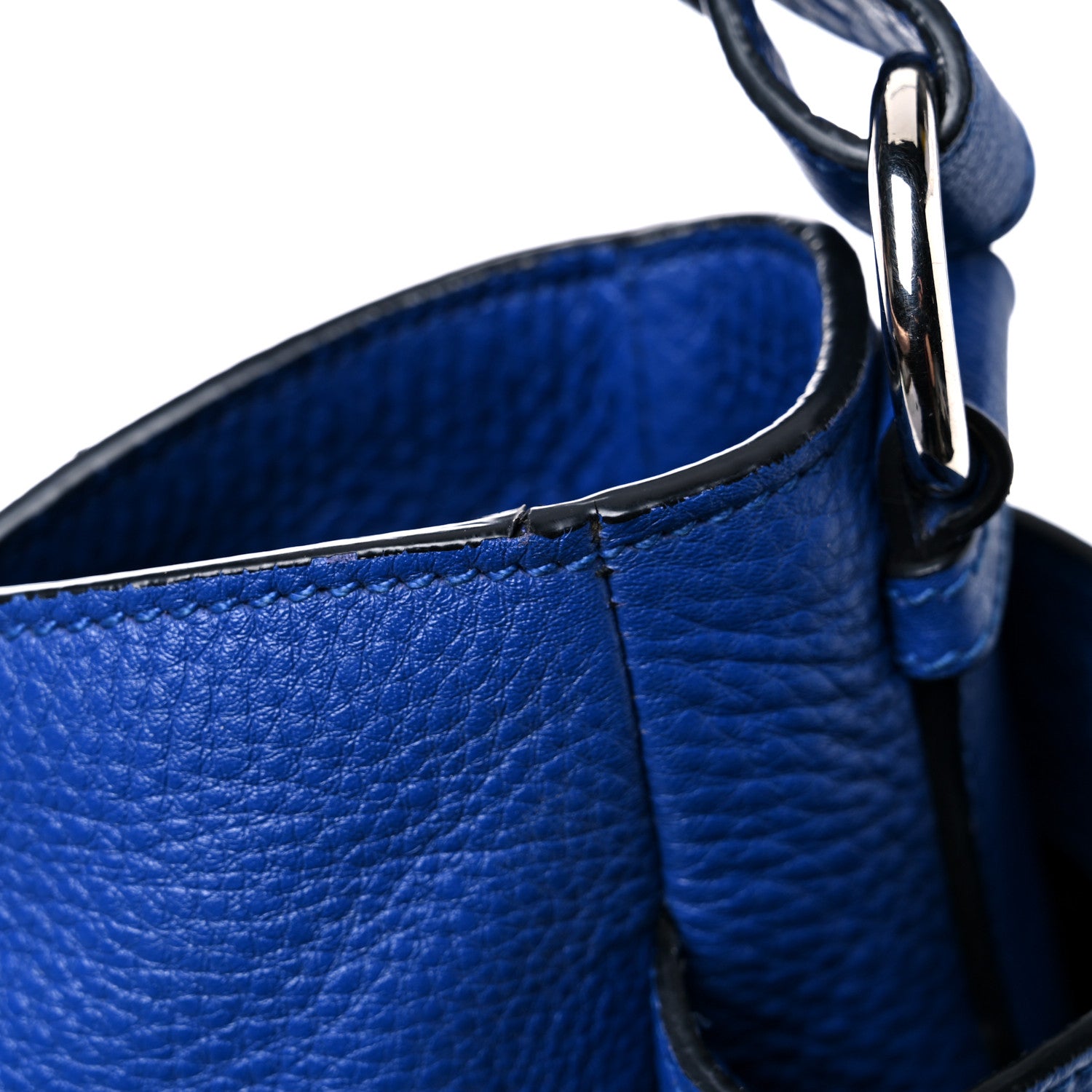 Prada Vitello Daino Side Pocket Hobo Azzurro 12 of 16
