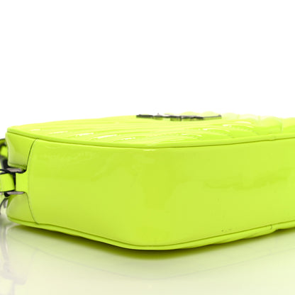 Saint Laurent Patent Calfskin Matelasse Monogram Lou Camera Bag Neon Yellow 9 of 12