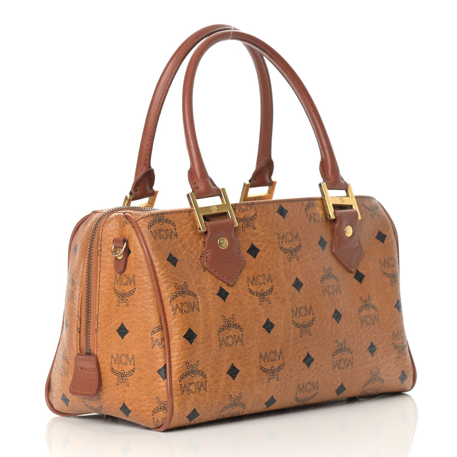 MCM Visetos Essential Boston Bag Cognac 2 of 22