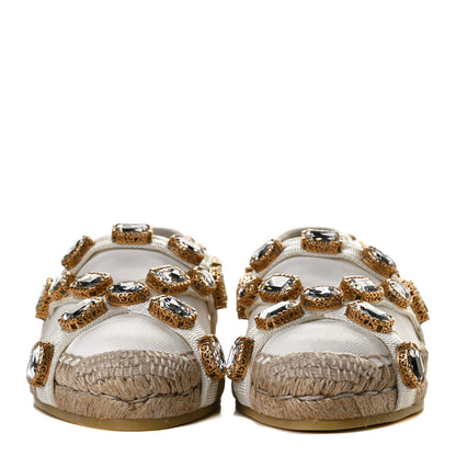 Gucci Canvas Crystal Embellished Espadrilles 39 Great White 2 of 11
