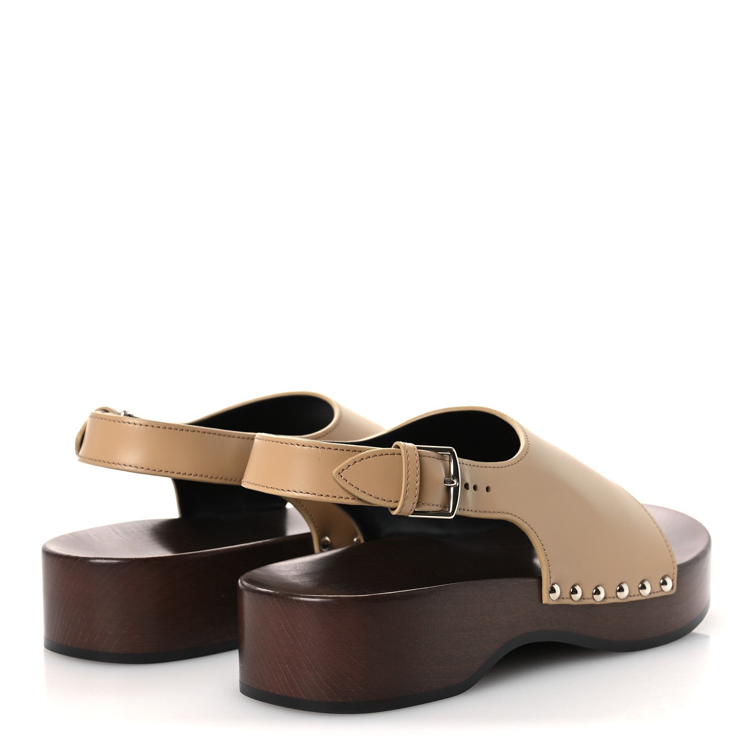Hermes Glazed Calfskin Womens Klay Clog 40 Beige Naturel 5 of 11