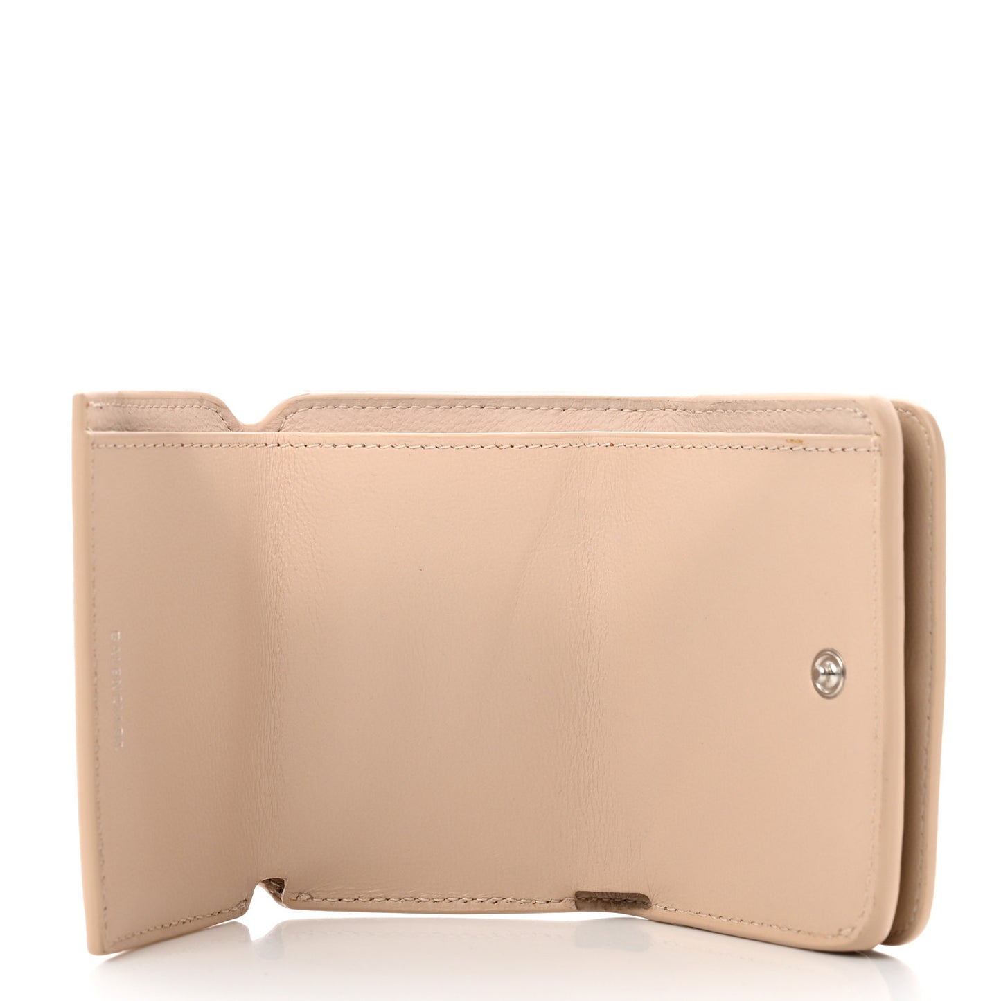 Grained Calfskin Logo Mini Cash Wallet Light Beige Black