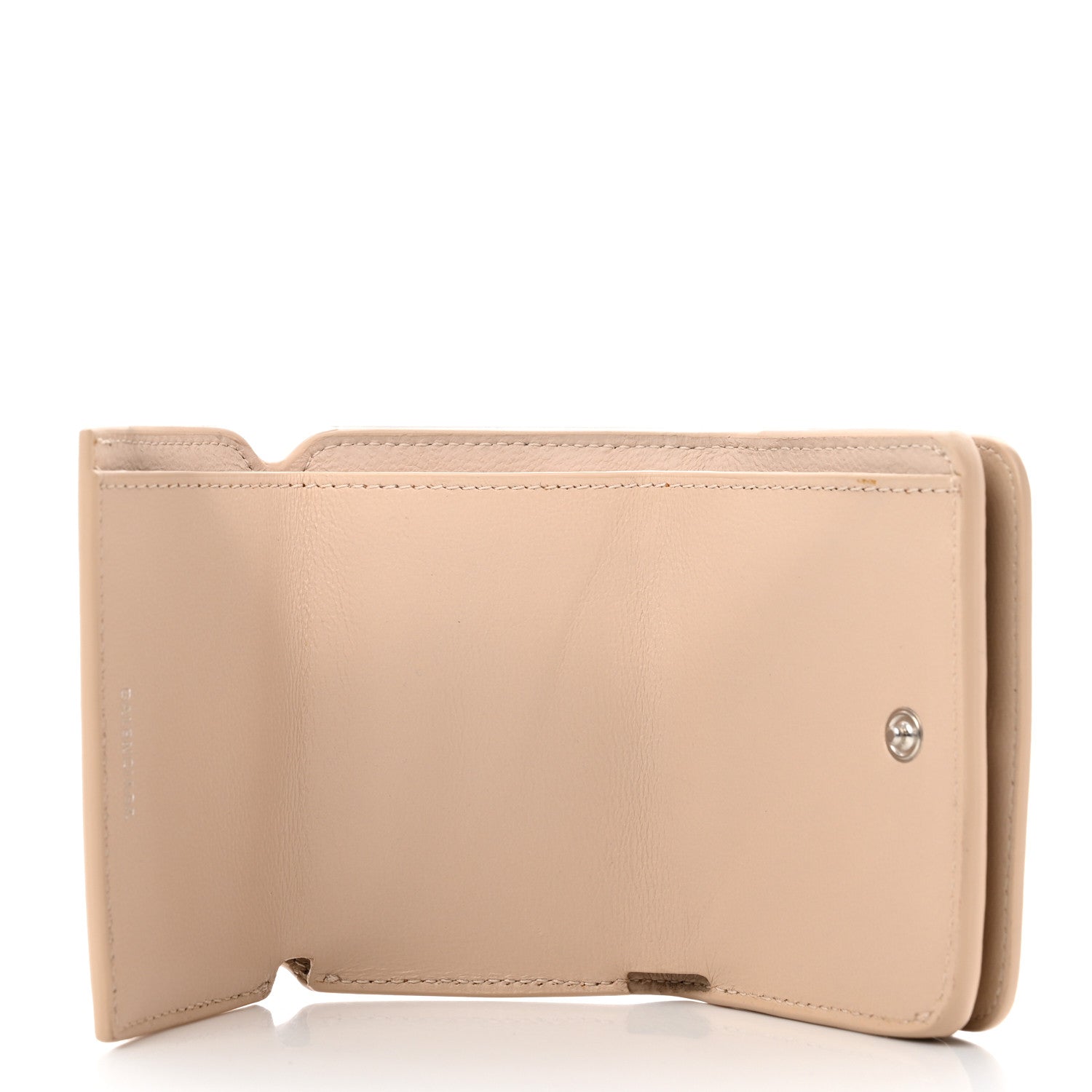 Balenciaga Grained Calfskin Logo Mini Cash Wallet Light Beige Black 5 of 8