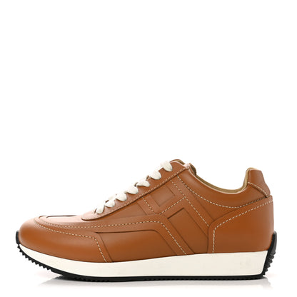 Hermes Calfskin Womens Chris Sneakers 37 Beige Dore 1 of 9